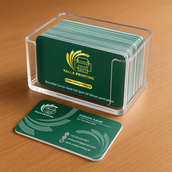 بطاقات أعمال مغلفة برقائق ذهبية بزوايا مستديرة ومغطاة بطبقة مخملية مقاومة للأشعة فوق البنفسجية – 760 ميكرون، لمسة نهائية فاخرة | خدمات تصميم مجانية | Yalla Printing