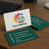 بطاقات أعمال مطلية بطبقة غير لامعة من الأشعة فوق البنفسجية - 400 جرام لكل متر مربع، لمسة نهائية ممتازة، مطبوعة على الوجهين | خدمات تصميم مجانية | Yalla Printing