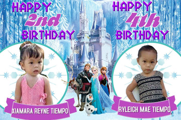 Personalized Frozen Theme PVC Flex Banner - Custom Photo and Name Birthday Decor