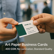 بطاقات أعمال من الورق المقوى – 400 جرام لكل متر مربع، بدون تغليف، جودة قياسية | Yalla Printing