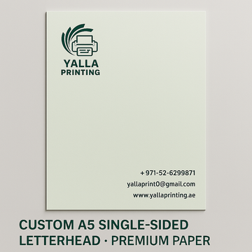 Custom A5 Single-Sided Letterhead - Premium Paper | Personalized Professional Stationery for Corporate Branding, Marketing & Communication - Yalla Printing