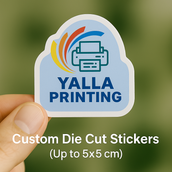 Custom Die Cut Stickers (Up to 5x5 cm) – Personalized Stickers for Branding, Packaging & Promotions | Yalla Printing