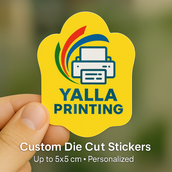 Custom Die Cut Stickers (Up to 5x5 cm) – Personalized Stickers for Branding, Packaging & Promotions | Yalla Printing