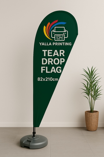 Tear Drop Flag – 82x210cm with Aluminum Pole and Water Base | Single-Sided Polyester Print