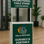 حامل طاولة ترويجي بتصميم مخصص | متين وقابل للحمل