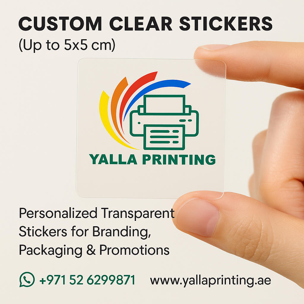 ملصقات شفافة – ملصقات شفافة مخصصة عالية الجودة | Yalla Printing