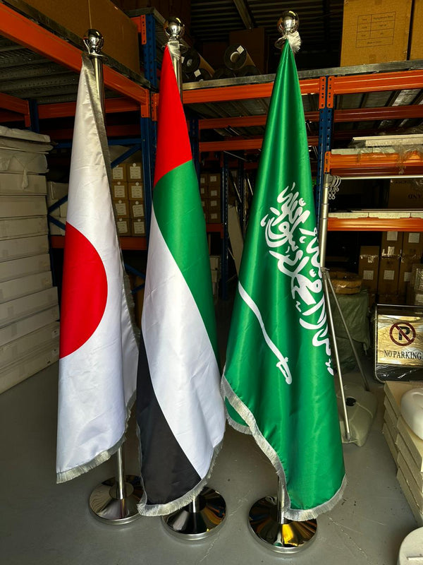 2m VIP Flag Pole with Premium Double-Sided Conference Flag (100x150 cm)