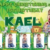 Jungle Adventure Birthday Banner" - Explore the Wild with Jungle Animals! - Yalla Printing