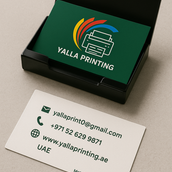 بطاقات عمل مغلفة غير لامعة – 350 جرام لكل متر مربع | طباعة على الوجهين بجودة عالية | خدمات تصميم مجانية | Yalla Printing