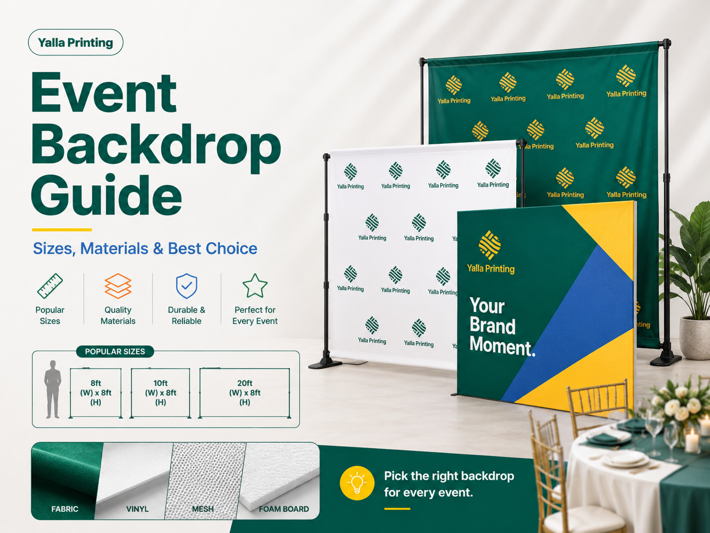 Event Backdrop Guide: Sizes, Materials & Choosing the Right One