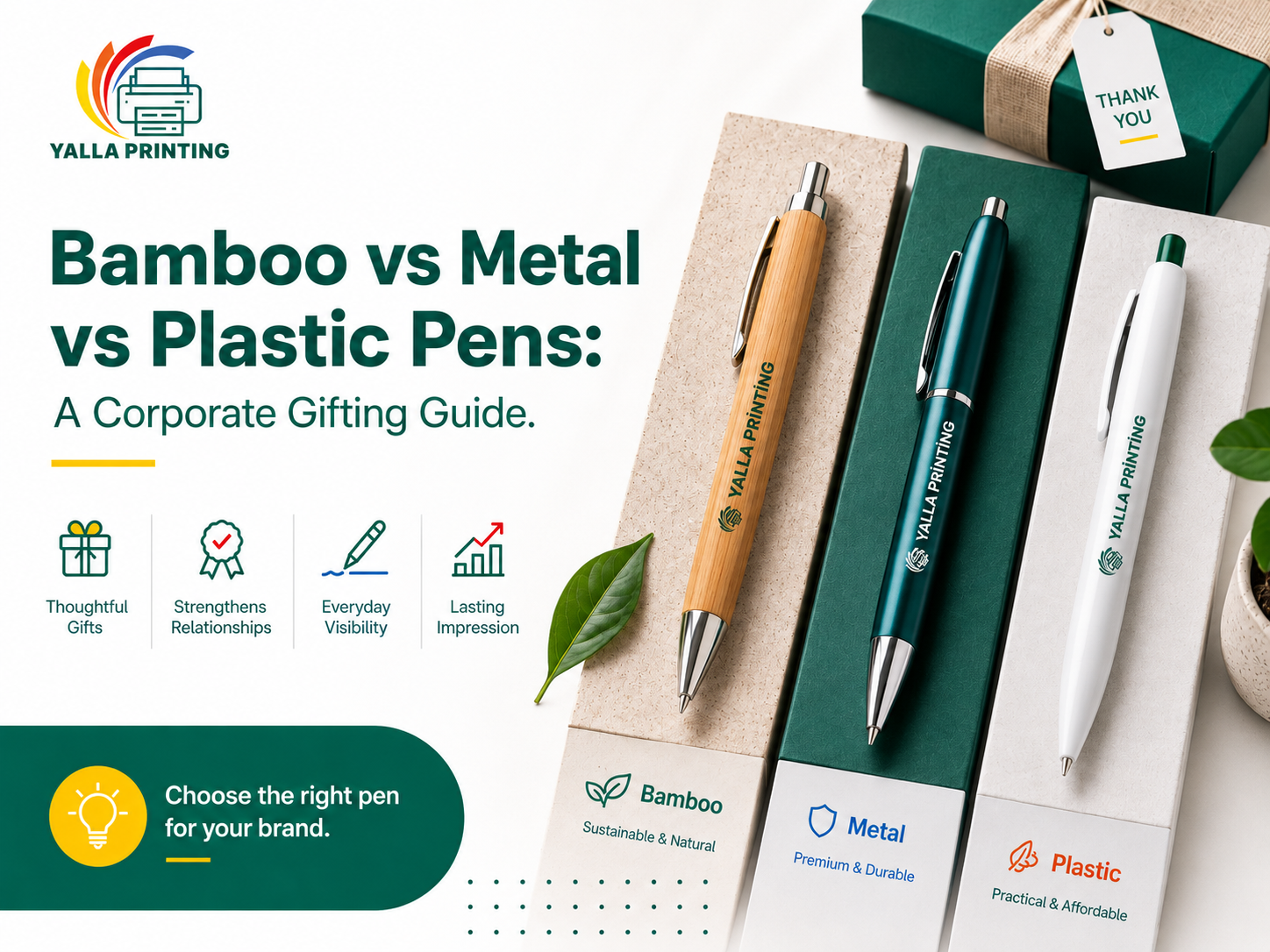 Bamboo vs Metal vs Plastic Pens: A Corporate Gifting Guide