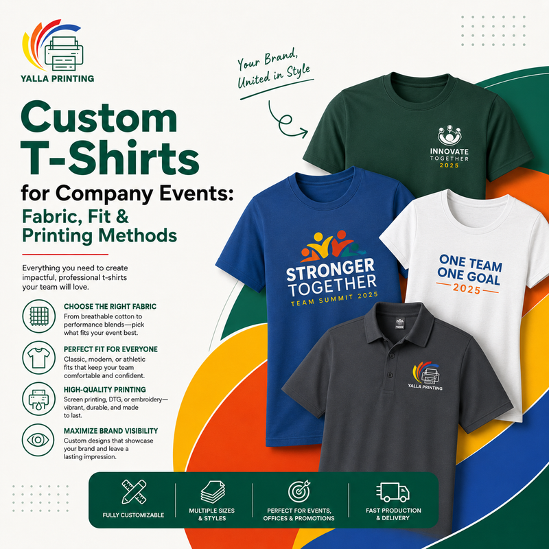 Custom T-Shirts for Company Events: Fabric, Fit & Printing Methods