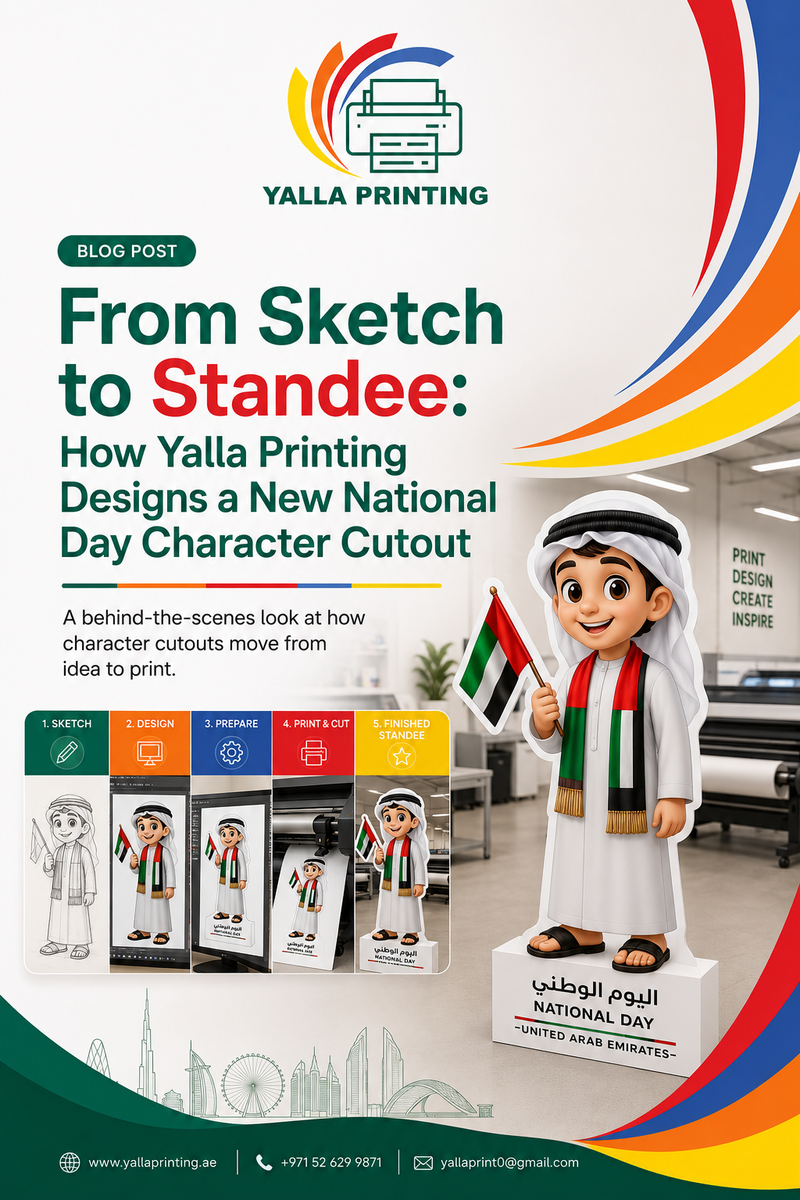 From Sketch to Standee: How Yalla Printing Designs a New National Day Character Cutout