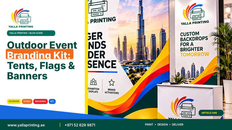 Outdoor event branding kit with canopy tent, flags and banners – Yalla Printing