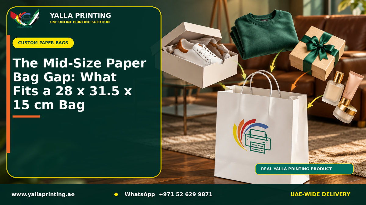 The Mid-Size Paper Bag Gap: What Fits a 28 x 31.5 x 15 cm Bag – Yalla Printing UAE