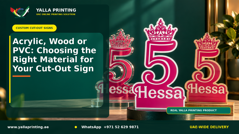 Acrylic, Wood or PVC: Choosing the Right Material for Your Cut-Out Sign – Yalla Printing UAE