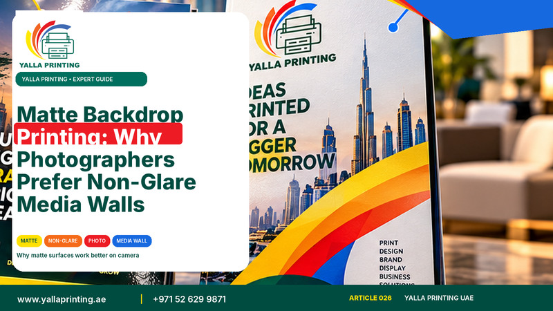 Matte backdrop printing for media walls – Yalla Printing