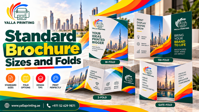 Standard brochure sizes and folds – Yalla Printing
