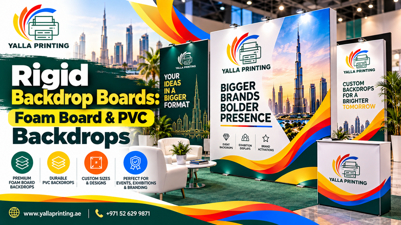 Rigid foam board and PVC event backdrop – Yalla Printing