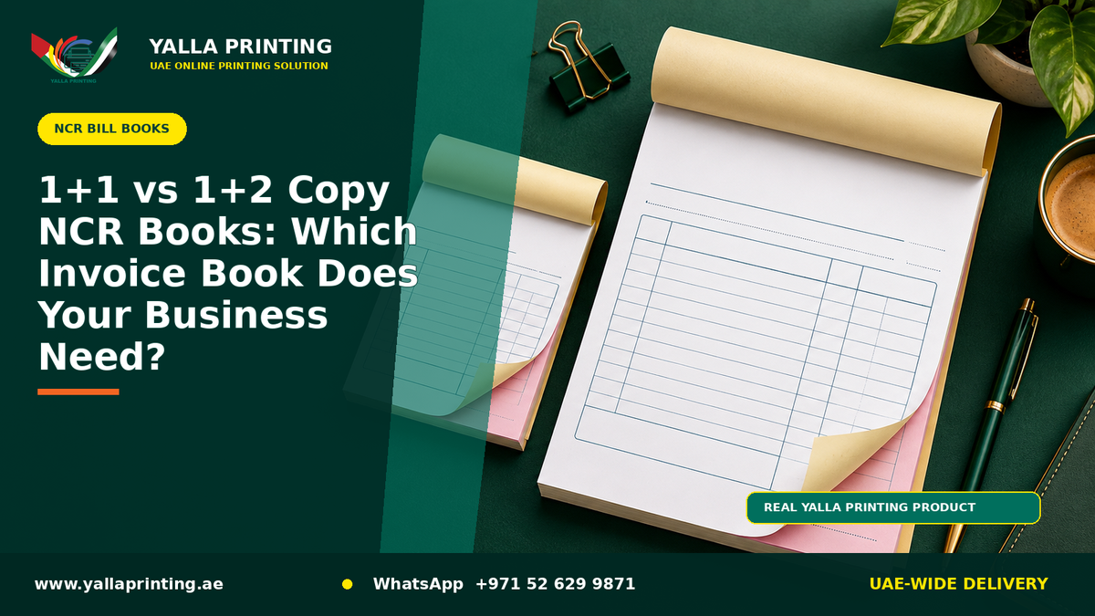 1+1 vs 1+2 Copy NCR Books: Which Invoice Book Does Your Business Need? – Yalla Printing UAE