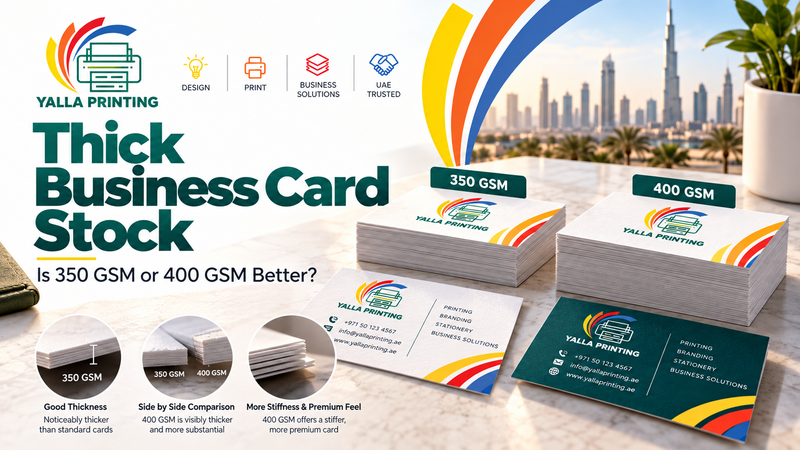 Yalla Printing 350 vs 400 gsm UAE blog cover