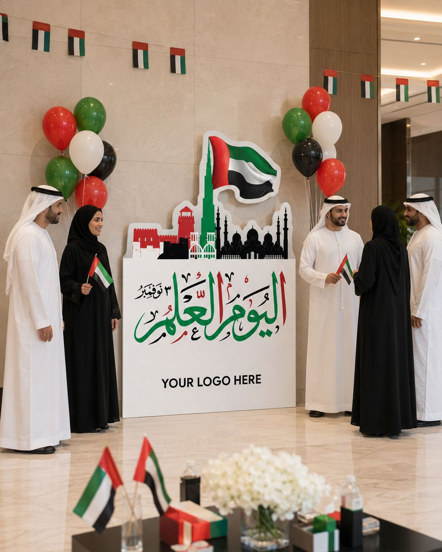 UAE Flag Day Layered Skyline & Flag Freestanding Display product image