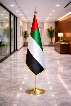 Custom Printed Conference Flag 180 x 100 cm with 3.5 Meter Adjustable VIP Pole – Double-Sided Canvas Stiffener Flag | Premium Signage & Display Printing | Free Design Support | Yalla Printing UAE