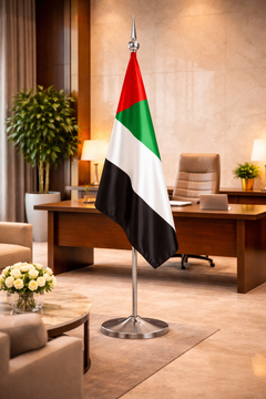 Custom Printed Conference Flag 180 x 100 cm with 3 Meter VVIP Pole – Double-Sided Taffeta Satin Fabric Flag | Premium Signage & Display Printing | Free Design Support | Yalla Printing UAE