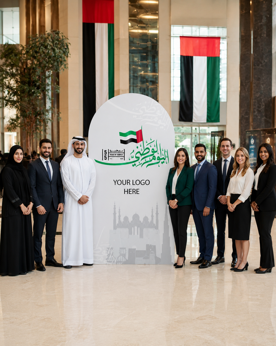 UAE National Day 2026 Backdrop – Unity Circle Design – Yalla Printing UAE