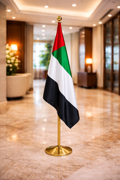 Custom Printed Conference Flag 150 x 100 cm with 2 Meter VIP Pole – Double-Sided Taffeta Satin Fabric Flag | Premium Signage & Display Printing | Free Design Support | Yalla Printing UAE