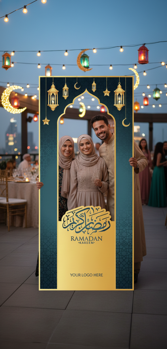 🌙 Create a Stunning Ramadan Ambience with This 180 cm Ramadan Kareem Selfie Frame Standee