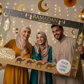 🌙 Ramadan Kareem Custom Selfie Frame Foam Board | 120 × 80 cm | Iftar & Corporate Event Photo Booth | Yalla Printing UAE