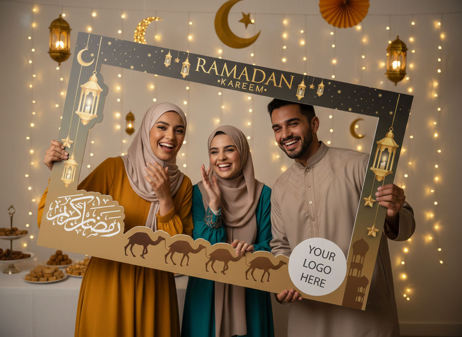 🌙 Ramadan Kareem Custom Selfie Frame Foam Board | 120 × 80 cm | Iftar & Corporate Event Photo Booth | Yalla Printing UAE