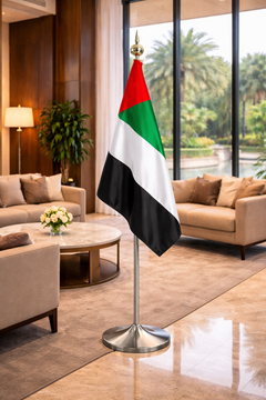 Custom Printed Conference Flag 180 x 100 cm with 3.5 Meter Adjustable VIP Pole – Double-Sided Taffeta Satin Fabric Flag | Premium Signage & Display Printing | Free Design Support | Yalla Printing UAE