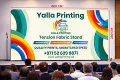 Custom Printed Straight Tension Fabric Stand 600 x 230 cm – Fabric Display Backdrop with Stitching and Straight Frame | Professional Business Printing | Free Design Support | Yalla Printing UAE