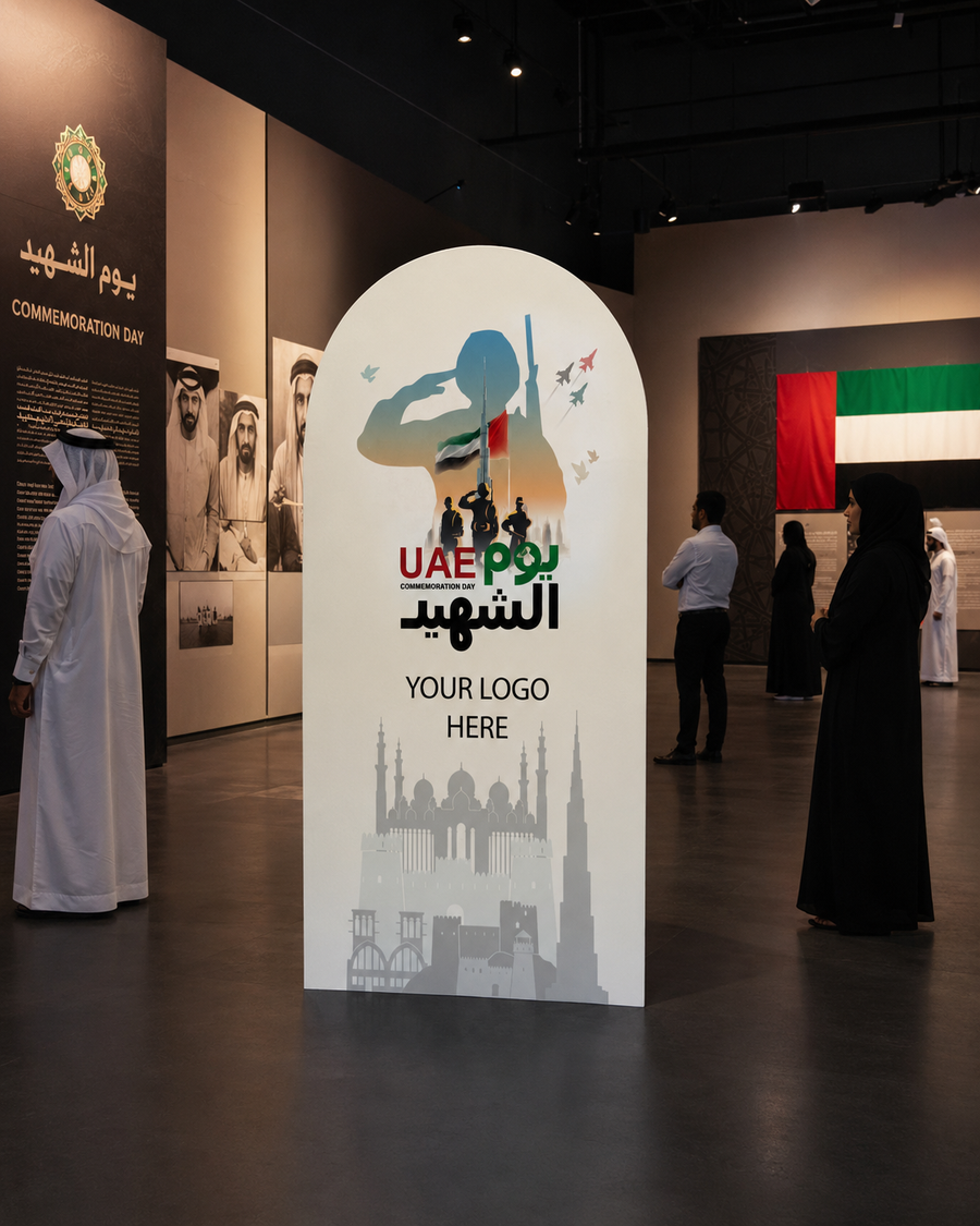 UAE Map Shape Skyline Backdrop 180x120cm | Customized Eid Al Etihad / UAE National Day Backdrop – Yalla Printing UAE