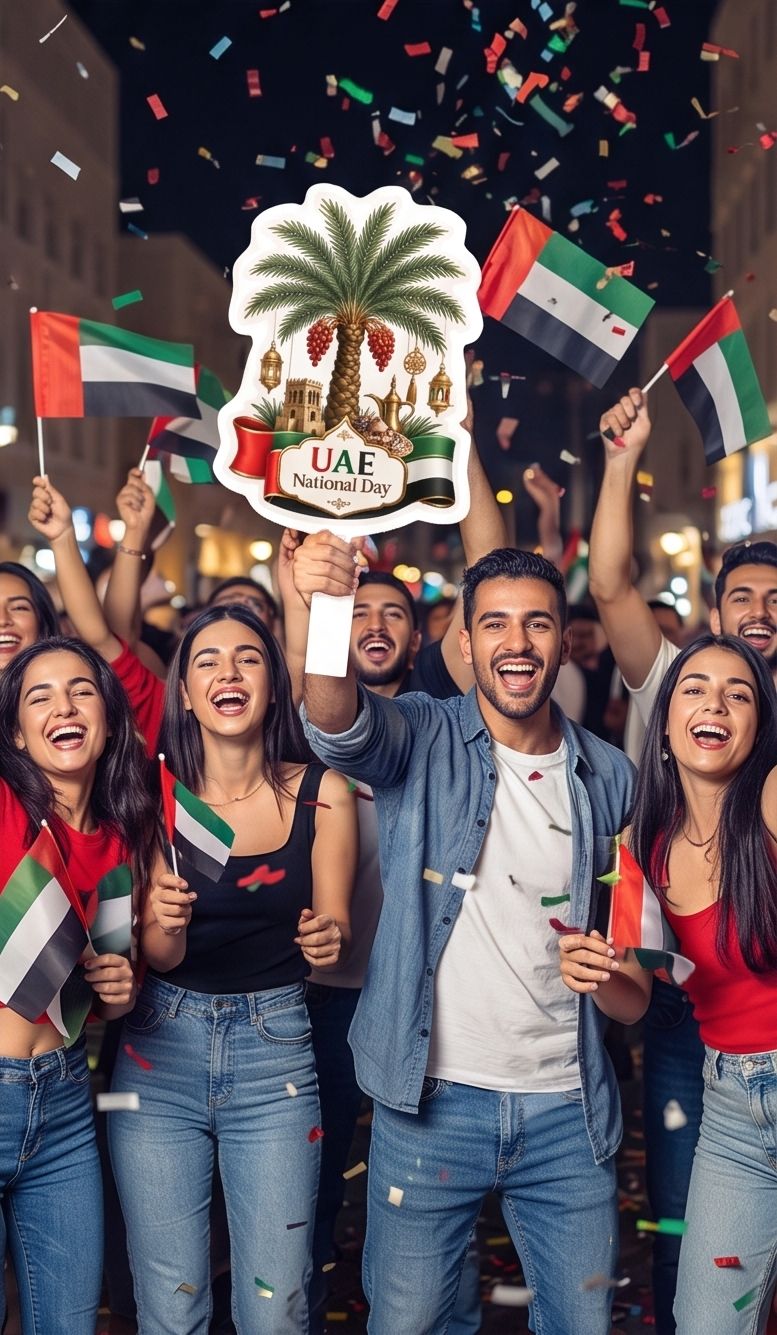 Palm & Fortress Handheld Photo Prop for UAE 55th National Day product image