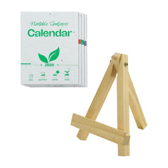 Custom Printed 2025 Table Calendars With Plantable Seeds - Bamboo With Premium Display System | Logo Branding Corporate Gift | UAE Delivery | Yalla Printing UAE