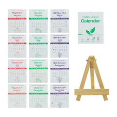 Custom Printed 2025 Table Calendars With Plantable Seeds - Bamboo With Premium Display System | Logo Branding Corporate Gift | UAE Delivery | Yalla Printing UAE