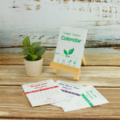 Custom Printed 2025 Table Calendars With Plantable Seeds - Bamboo With Premium Display System | Logo Branding Corporate Gift | UAE Delivery | Yalla Printing UAE