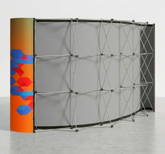 Custom Printed Magnetic Curved Pop Up Stand 6 x 3 with Foldable Structure & Hard Case – Premium Vinyl Printed Exhibition Backdrop Display | Magnet Panel System for Events, Trade Shows, Retail Promotions & Corporate Branding | Yalla Printing UAE
