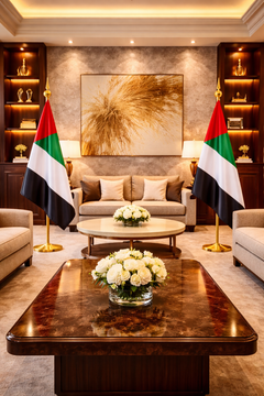 Custom Printed Conference Flag 180 x 100 cm with 3 Meter VVIP Pole – Double-Sided Taffeta Satin Fabric Flag | Premium Signage & Display Printing | Free Design Support | Yalla Printing UAE