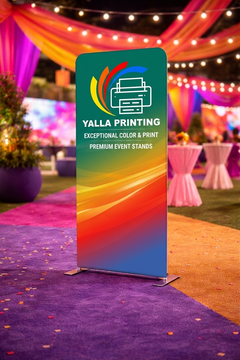 Custom Printed Straight Tension Fabric Stand 80 x 230 cm – Fabric Display Stand with Stitching and Straight Frame | Professional Business Printing | Free Design Support | Yalla Printing UAE