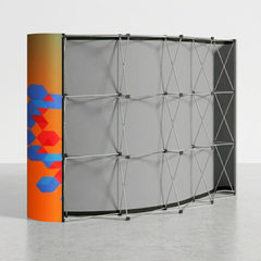 Custom Printed Magnetic Curved Pop Up Stand 5 x 3 with Foldable Structure & Hard Case – Premium Vinyl Printed Exhibition Backdrop Display | Magnet Panel System for Events, Trade Shows, Retail Promotions & Corporate Branding | Yalla Printing UAE