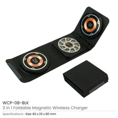 Custom Printed 3 - In - 1 Foldable Wireless Charger For Mobile, Iwatch And Earbuds | Logo Branding Corporate Gift | UAE Delivery | Yalla Printing UAE