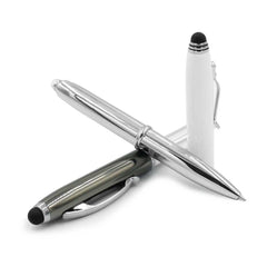 Custom Printed 3 in 1 Metal Pens with Stylus and Light | Logo Branding Corporate Gift | UAE Delivery | Yalla Printing UAE