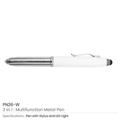 Custom Printed 3 in 1 Metal Pens with Stylus and Light | Logo Branding Corporate Gift | UAE Delivery | Yalla Printing UAE