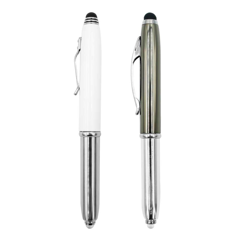Custom Printed 3 in 1 Metal Pens with Stylus and Light | Logo Branding Corporate Gift | UAE Delivery | Yalla Printing UAE