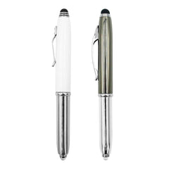 Custom Printed 3 in 1 Metal Pens with Stylus and Light | Logo Branding Corporate Gift | UAE Delivery | Yalla Printing UAE