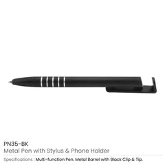 Custom Printed 3 In 1 Metal Pens - Stainless Steel With Premium Display System - Stainless Steel | Logo Branding Corporate Gift | UAE Delivery | Yalla Printing UAE